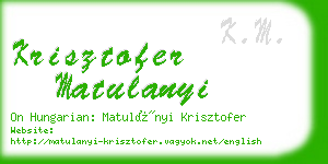 krisztofer matulanyi business card